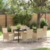 vidaXL Garten Essgruppe mit Kissen 7 pcs Beige Poly-Rattan