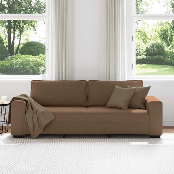 vidaXL 3-Sitzer-Sofa Braun 220x77x82 cm Stoff
