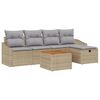 vidaXL Gartensofa-set 6 stk. Beige Poly Rattan