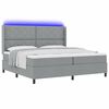 vidaXL LED Boxspringbett mit Matratze Hellgrau 200 x 200 cm Stoff