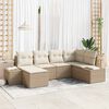 vidaXL Gartensofa-set mit Kissen 6 pcs Beige und Creme Poly-Rattan