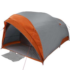 vidaXL Tunnelzelt 6 Personen Wasserdicht Grau und Orange Taft