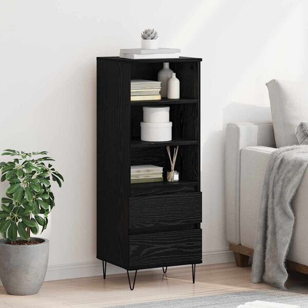 vidaXL Highboard Schwarz Eichen-Optik 40 x 36 x 110 cm Holzwerkstoff
