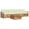 vidaXL Outdoor-Sofagarnitur mit Kissen 5 pcs Natur und Creme