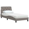 vidaXL Bett mit Matratze Taupe 90x190 cm Stoff