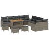 vidaXL Garten-Sofa-Set mit Kissen mit Speicher mit Kissen 14 pcs Grau