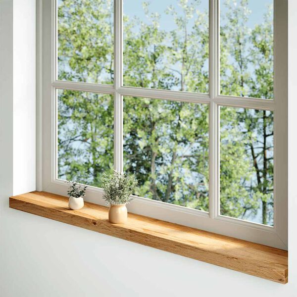 vidaXL Fensterb&auml;nke 2 Stk. Hellbraun 110x15x2 cm Massivholz Eiche