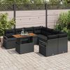 vidaXL Garten-Sofa-Set mit Speicher 9 pcs Schwarz Poly Rattan