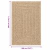 vidaXL Teppich ZIZUR Beige 140x200 cm Jute-Optik Indoor und Outdoor