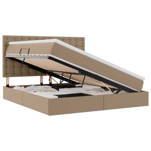 vidaXL Bett mit Stauraum und LED Cappuccino 180 x 200 cm Kunstleder