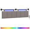vidaXL H&auml;ngendes Kopfteil Mit LED Licht Taupe Stoff