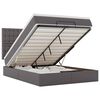 vidaXL Ottoman-Bett mit Matratze & LEDs Grau 140x200 cm Kunstleder