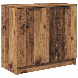 vidaXL Badezimmerschrank Altholz 64,5 x 33,5 x 59 cm Holzwerkstoff