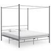vidaXL Himmelbett Grau Metall 180x200 cm