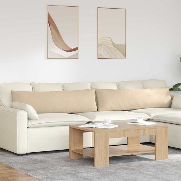 vidaXL Sofakissen 2 St&uuml;ck Creme 145 x 40 cm Stoff