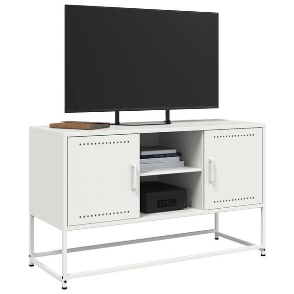 vidaXL TV-Schrank Weiß 100,5x39x60,5 cm Stahl
