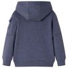Kinder-Kapuzenpullover mit Reißverschluss Dunkelblau Melange 92
