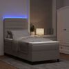 vidaXL Boxspringbett mit Matratze mit LED Taupe 80 x 200 cm Stoff