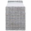 vidaXL Sitzbank mit Stauraum Wei&szlig; gewaschen 110 x 40 x 50 cm Rattan