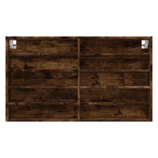 vidaXL Vitrinenschrank Räuchereiche 100x15x58 cm Holzwerkstoff