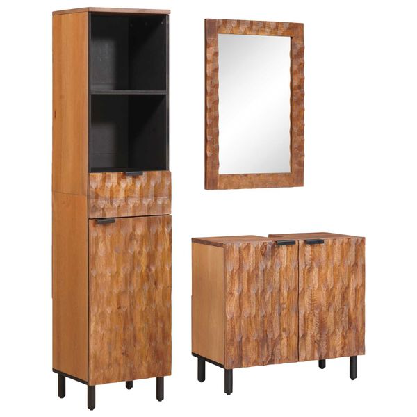 vidaXL Badezimmer Sets 3 pcs Akazie Braun Winish Massivholz Mango