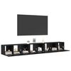 vidaXL TV-Schrankset 4 pcs Schwarz Eichen-Optik 60 x 30 x 30 cm