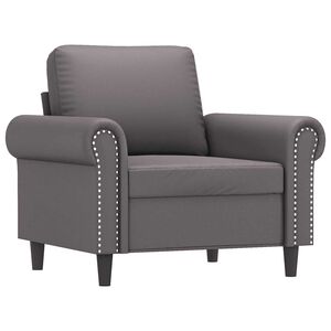vidaXL Sessel Grau 60 cm Kunstleder