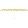 vidaXL Standmarkise Manuell Einziehbar 600x350 cm Gelb/Wei&szlig;
