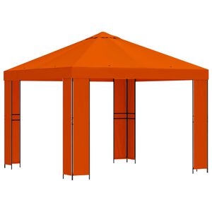 vidaXL Pavillon 3 x 3 m Orange Polyester und Stahl 190 gsm