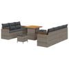 vidaXL Gartensofa-set 10 stk. Grau Poly-Rattan