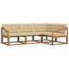 vidaXL Outdoor-Sofagarnitur 4 stk. Natur und Beige