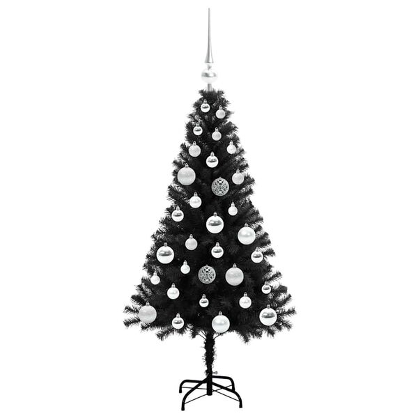 vidaXL Weihnachtsbaum mit 150 LEDs mit Ständer Schwarz 120 cm PVC