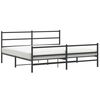 vidaXL Bettgestell mit Kopf- und Fu&szlig;teil Metall Schwarz 193x203 cm
