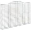 vidaXL Gabione mit Hochbogen 300x30x200/220 cm Verzinktes Eisen