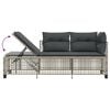 vidaXL 3-tlg. Garten-Ecksofa-Set mit Kissen Hellgrau Poly Rattan