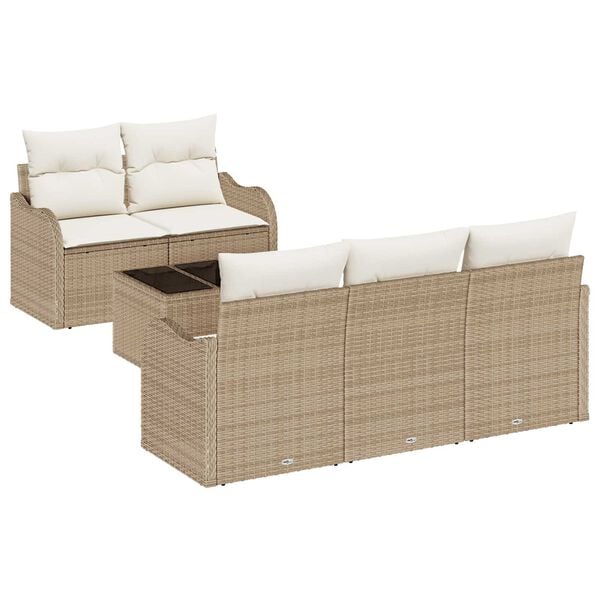 vidaXL Gartensofa-set Beige Poly-Rattan