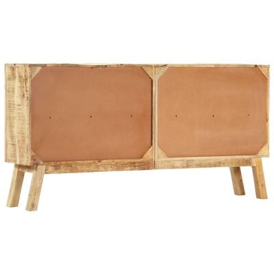 vidaXL Sideboard Braun und Schwarz 160×30×80 cm Raues Mango-Massivholz