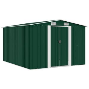 vidaXL Ger&auml;tehaus 257x298x178 cm Metall Gr&uuml;n