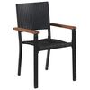 vidaXL 5-tlg. Garten-Essgruppe Poly Rattan Akazie Massivholz Schwarz