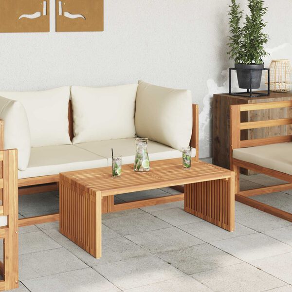 vidaXL Garten Beistelltisch Braun 90 x 50 x 36 cm Teak-Massivholz