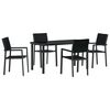 vidaXL Garten Essgruppe 5 Stk. Schwarz Pulverbeschichteter Stahl
