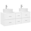 vidaXL Badezimmerm&ouml;bel-Set 3 stk. Wei&szlig; 129 x 44,5 x 80 cm