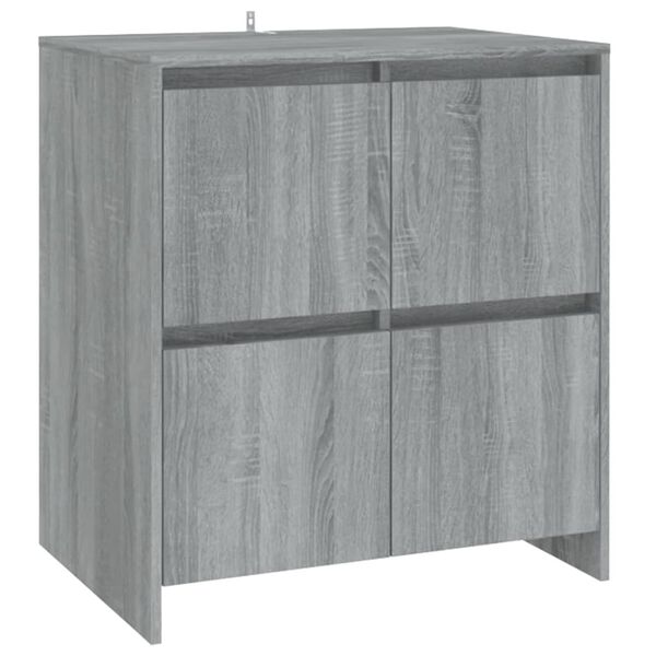 vidaXL 2-tlg. Sideboard Grau Sonoma Holzwerkstoff