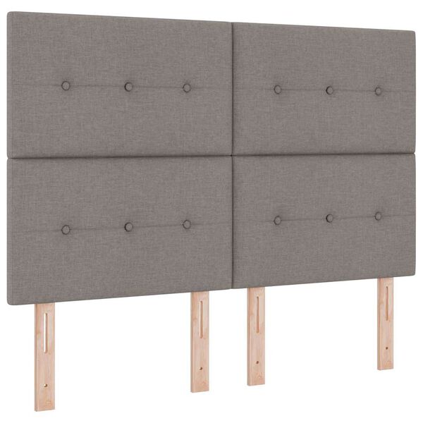 vidaXL Boxspringbett mit Matratze Taupe 140 x 190 cm Stoff