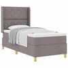 vidaXL Boxspringbett mit Kopfteil Taupe 90 x 200 cm Stoff