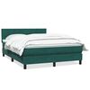 vidaXL Boxspringbett mit Matratze Dunkelgr&uuml;n 140x220 cm Samt