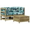 vidaXL 3-tlg. Garten-Lounge-Set mit Kissen Kiefernholz Impr&auml;gniert