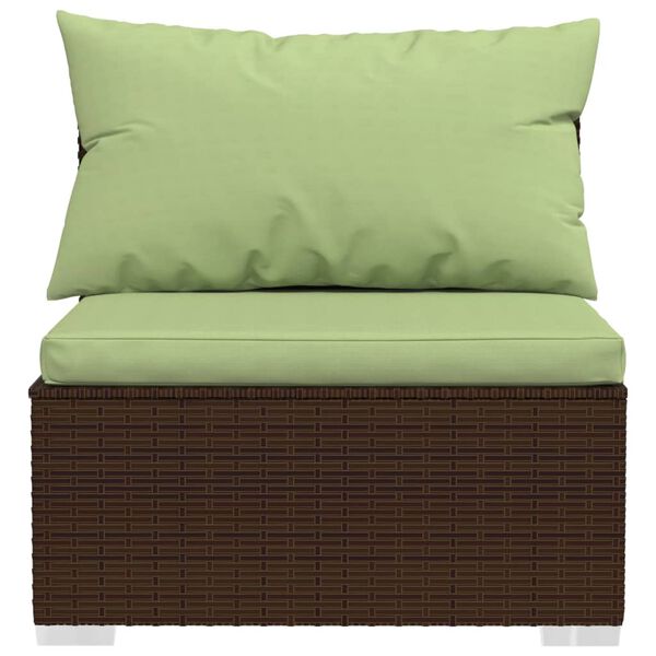 vidaXL 3-tlg. Garten-Lounge-Set mit Kissen Poly Rattan Braun