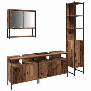 vidaXL Badezimmerm&ouml;bel-Set 4 Stk. Altholz Holzwerkstoff