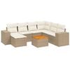 vidaXL 8-tlg. Garten-Sofagarnitur mit Kissen Beige Poly Rattan